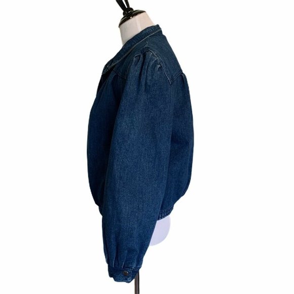 Vintage Womens Denim Jacket Blue Flannel Lined Large - Picture 4 of 10